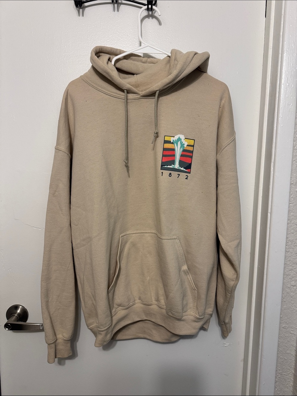 Gildan Beige Pullover Hoodie  with Yellowstone Graphic